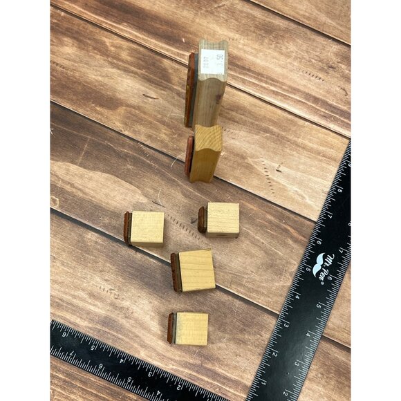 LOT OF 6 HOLIDAY THEMED WOOD MOUNTED RUBBER STAMP MOSTLY UNBRANDED - Picture 3 of 6